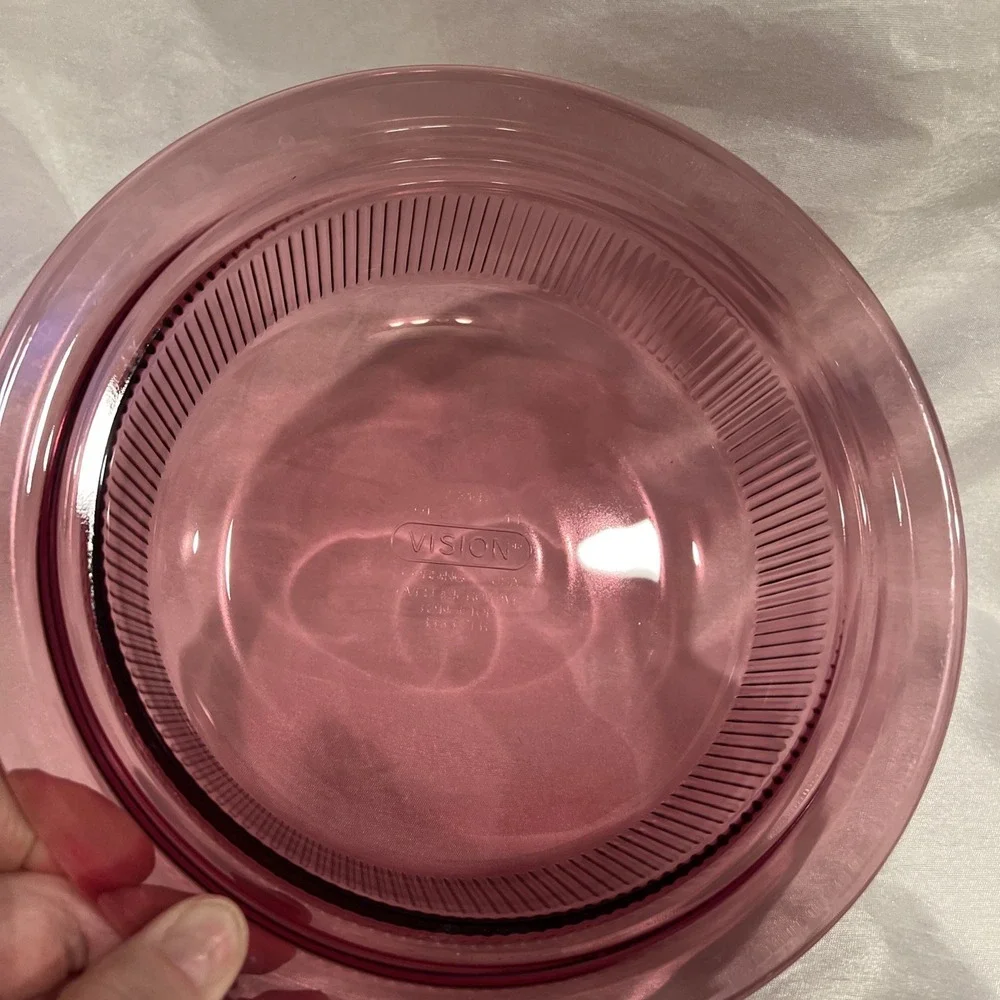 Corning Visions V-31-B 1‎ Qt Cranberry Casserole Dish w/ Pyrex V-1.5-C Lid